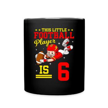 6th Birthday Football player - Tasse einfarbig - Schwarz - Vorne
