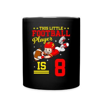 8th Birthday Football player - Tasse einfarbig - Schwarz - Vorne