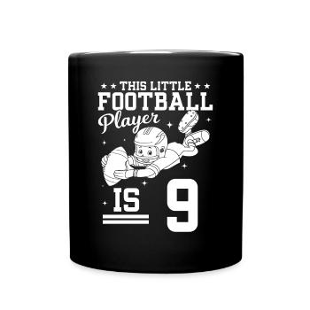 9th Birthday Football player - 9 Years Old Footbal - Tasse einfarbig - Schwarz - Vorne