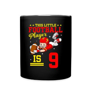 9th Birthday Football player - Full Colour Mug - black - Front
