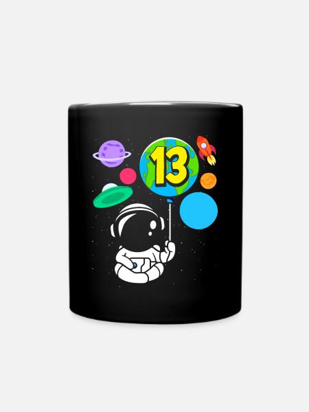 13. Geburtstag Jungen Astronaut Geburtstag - Tasse einfarbig - Schwarz