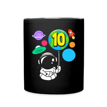 10. Geburtstag Jungen Astronaut Geburtstag - Tasse einfarbig - Schwarz - Vorne