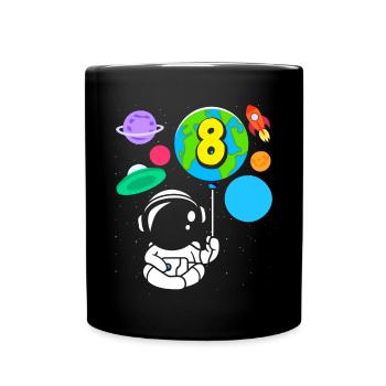 8ème anniversaire Garçons 8 ans Astronaute Anniversaire - Mug uni - noir - Devant
