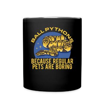 Königspython Schlangen Python Geschenk - Tasse einfarbig - Schwarz - Vorne