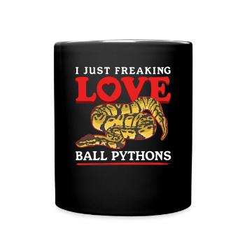 Königspython Schlangen Python Geschenke - Tasse einfarbig - Schwarz - Vorne