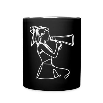 Cheerleaderin Skizze - Tasse einfarbig - Schwarz - Vorne