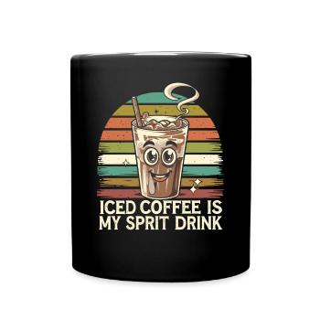 Iced Coffee Is My Sprit Drink Retro Vintage - Tasse einfarbig - Schwarz - Vorne
