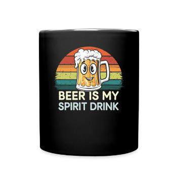Beer Is My Spirits Drink Retro - Full Colour Mug - black - Front