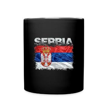 Serbie - Mug uni - noir - Devant
