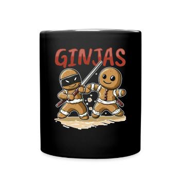 Funny Christmas Gingerbread Ginjas - Tasse einfarbig - Schwarz - Vorne
