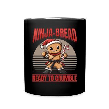 Christmas Gingerbread Ninja-bread Ready to crumble - Full Colour Mug - black - Front