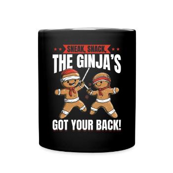 Funny Christmas Gingerbread Sneak - Tasse einfarbig - Schwarz - Vorne