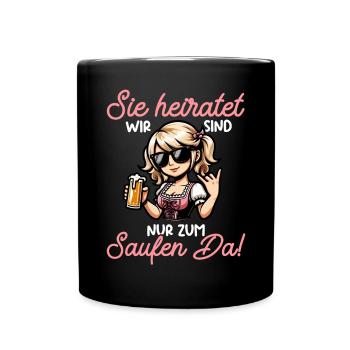 The Bride Funny Bachelorette Party Maid of Honor - Full Colour Mug - black - Front