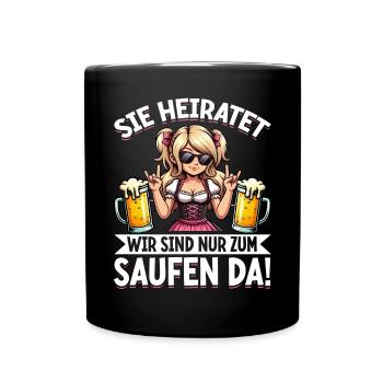 The Bride Funny Bachelorette Party Maid of Honor - Full Colour Mug - black - Front