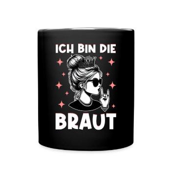 The Bride Funny Bachelorette Party Maid of Honor - Full Colour Mug - black - Front