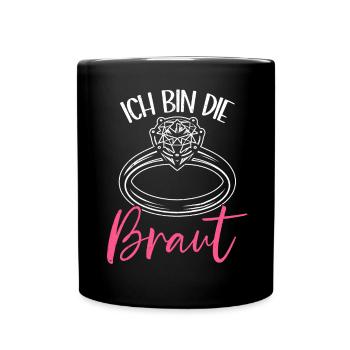 The Bride Funny Bachelorette Party Maid of Honor - Full Colour Mug - black - Front