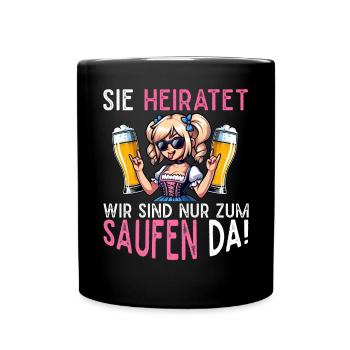 The Bride Funny Bachelorette Party Maid of Honor - Full Colour Mug - black - Front