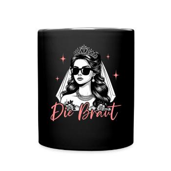 The Bride Funny Bachelorette Party Maid of Honor - Full Colour Mug - black - Front