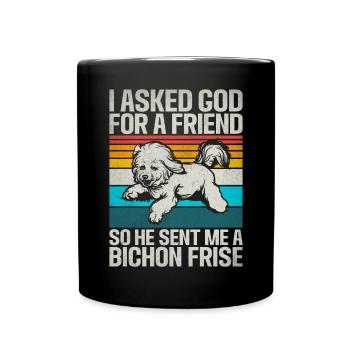 Cadeaux Bichon Frisé - Mug uni - noir - Devant