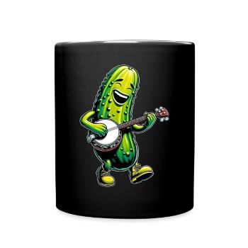 Gurke Gurke Dill Bluegrass Banjo Spieler - Tasse einfarbig - Schwarz - Vorne