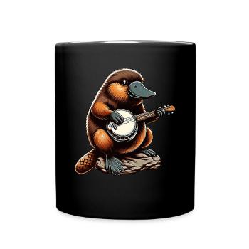 Joueur de banjo Bluegrass Platypus Animal - Mug uni - noir - Devant