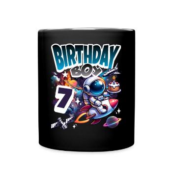 Astronaute 7e anniversaire Espace - Mug uni - noir - Devant