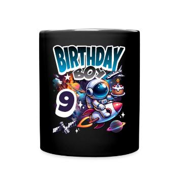 Astronaute 9e anniversaire Espace - Mug uni - noir - Devant