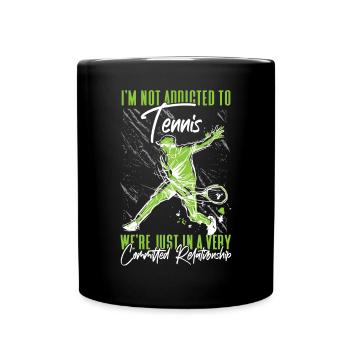 drôle de raquette de joueur de tennis je ne suis pas - Mug uni - noir - Devant