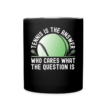 Drôle de joueur de tennis Raquette Tennis - Mug uni - noir - Devant