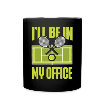 drôle de raquette de joueur de tennis je serai - Mug uni - noir - Devant