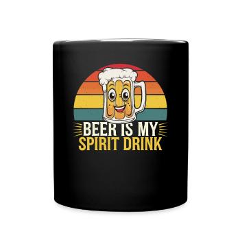 Bier Ist Mein Spirit Drink - Retro Style - Tasse einfarbig - Schwarz - Vorne