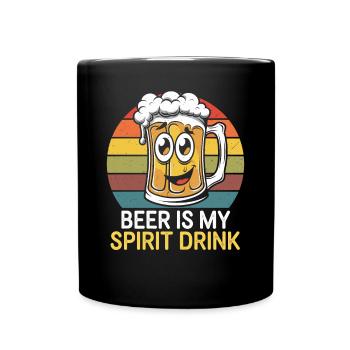 Beer Is My Spirit Drink Retro Style - Full Colour Mug - black - Front