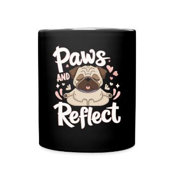Pattes Et Réfléchir Yoga Carlin Méditation Détendu - Mug uni - noir - Devant