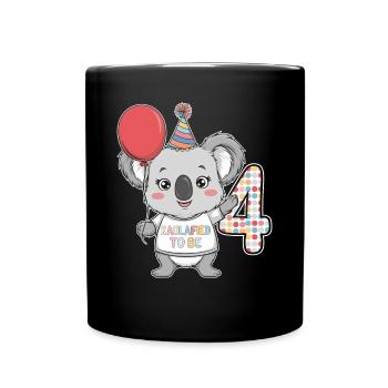 4th Birthday Koala Kaolafied To Be - Full Colour Mug - black - Front