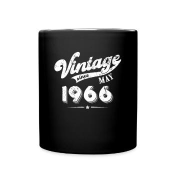 Vintage since May 1966 Geburtstag Geschenk - Tasse einfarbig - Schwarz - Vorne