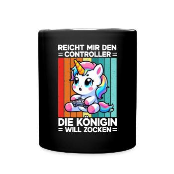 Hands me the controller, the queen wants to play - Full Colour Mug - black - Front