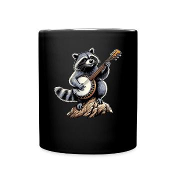 Waschbär Opossum Straßenkatze Bluegrass Banjo Spie - Tasse einfarbig - Schwarz - Vorne