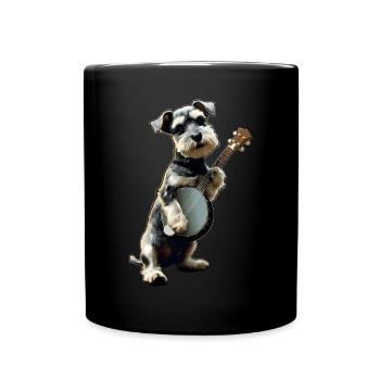 Schnauzer Chien Joueur de Banjo Bluegrass - Mug uni - noir - Devant