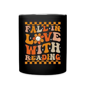 Tombez amoureux de la lecture de livres Groovy Autumn - Mug uni - noir - Devant