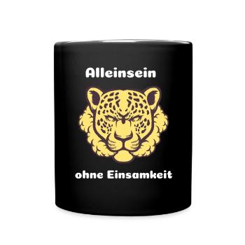 Alleinsein Ohne Einsamkeit: Leopardengeist - Tasse einfarbig - Schwarz - Vorne