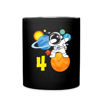 4ème anniversaire garçons 4 ans astronaute anniversaire - Mug uni - noir - Devant