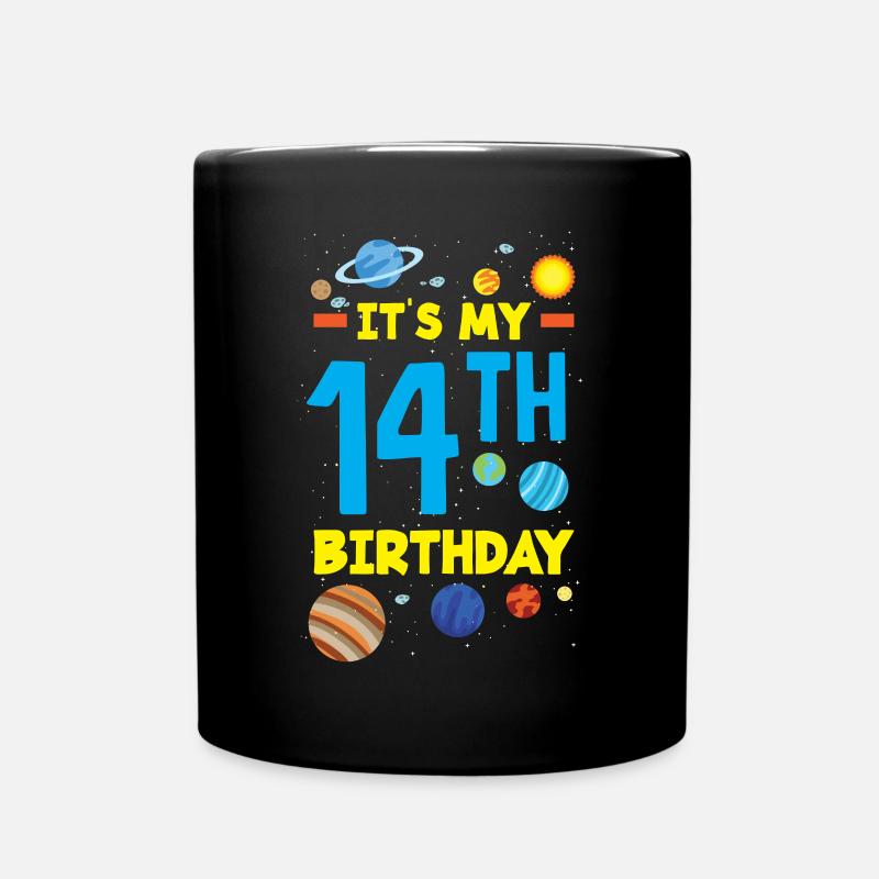 14. Geburtstag Jungen Astronaut Geburtstag - Tasse einfarbig - Schwarz
