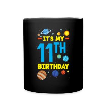 11th Birthday Boys Astronaut Birthday - Full Colour Mug - black - Front