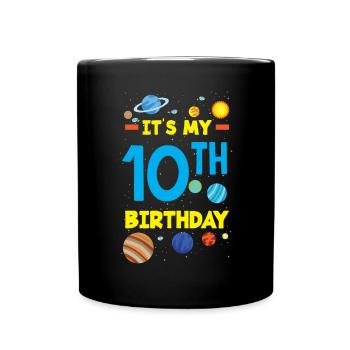 10. Geburtstag Jungen Astronaut Geburtstag - Tasse einfarbig - Schwarz - Vorne