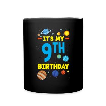 9e anniversaire garçons 9 ans astronaute anniversaire - Mug uni - noir - Devant