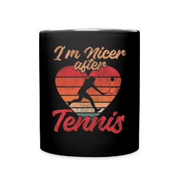 drôle de raquette de joueur de tennis je suis - Mug uni - noir - Devant