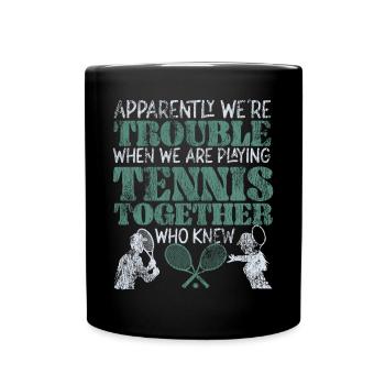 Drôle de joueur de tennis raquette amis - Mug uni - noir - Devant