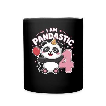 Je suis Pandastic 4e anniversaire Panda - Mug uni - noir - Devant