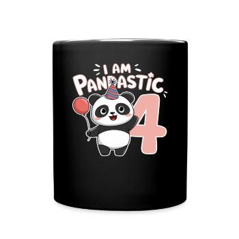 Je suis Pandastic 4e anniversaire Panda - Mug uni - noir - Devant