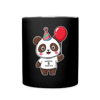 5ème anniversaire Panda Ours Panda Table 5 ans - Mug uni - noir - Devant